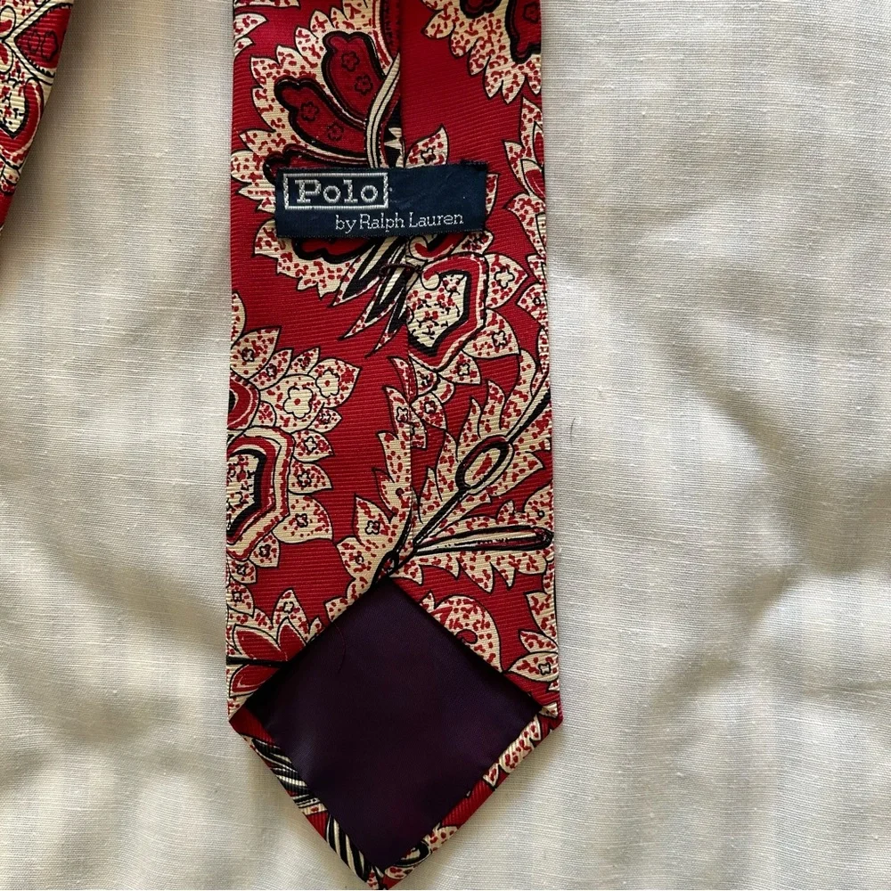 Polo Ralph Lauren Silk handmade tie Office Preppy Quiet luxury